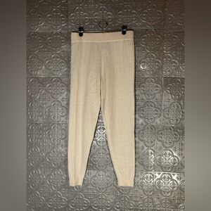 Victoria’s Secret White Cozy rhinestone knit joggers size medium